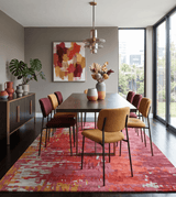 8x11 Red Modern Abstract Hand Tufted Wool and Art Silk Area Rug