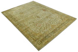 8x11 Vintage Persian Design Brown and Beige Hand Tufted Wool Area Rug