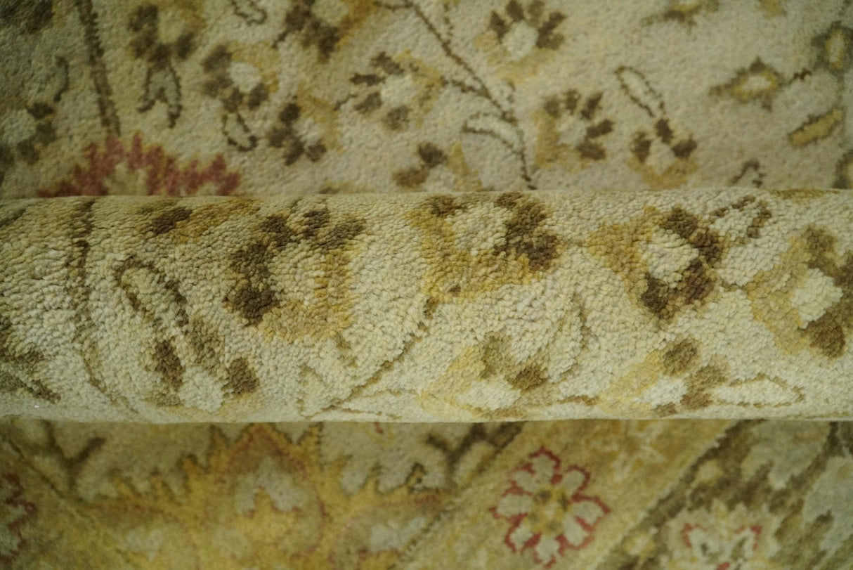 8x11 Vintage Persian Design Brown and Beige Hand Tufted Wool Area Rug