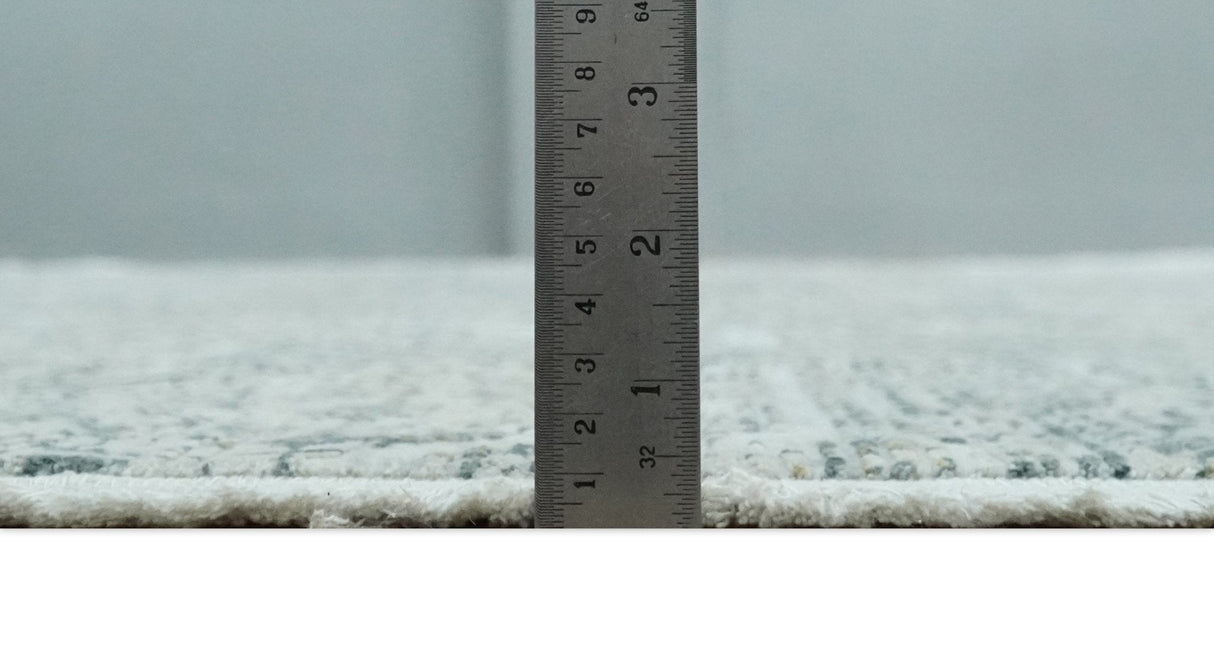 8x8 Round Beige, Gray and Charcoal Antique Finish, Vintage look, Art Silk Area Rug, Living Room Rug | TRDMM8-Area Rug-Parc Decor