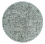8x8 Round Beige, Gray and Charcoal Antique Finish, Vintage look, Art Silk Area Rug, Living Room Rug | TRDMM8-Area Rug-Parc Decor