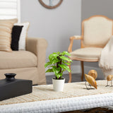 9” Artificial Pothos Plant in White Planter (Real Touch)-Parc Decor