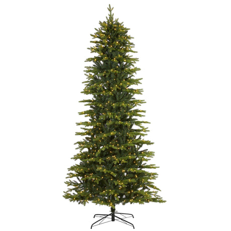 9’ Belgium Fir “Natural Look” Artificial Christmas Tree with 800 Clear LED Lights-Parc Decor