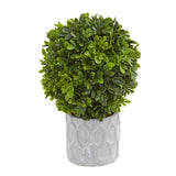 9” Boxwood Artificial Mini Topiary (Set of 3)-Parc Decor