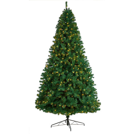 9' Northern Tip Artificial Christmas Tree with 650 Clear LED Lights and 1860 Bendable Branches-Parc Decor