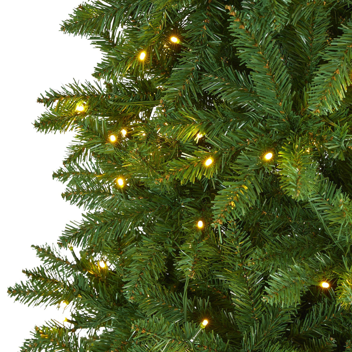9’ Slim Green Mountain Pine Artificial Christmas Tree with 600 Clear LED Lights-Parc Decor