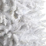 9’ Slim White Artificial Christmas Tree with 600 Warm White LED Lights and 1860 Bendable Branches-Parc Decor