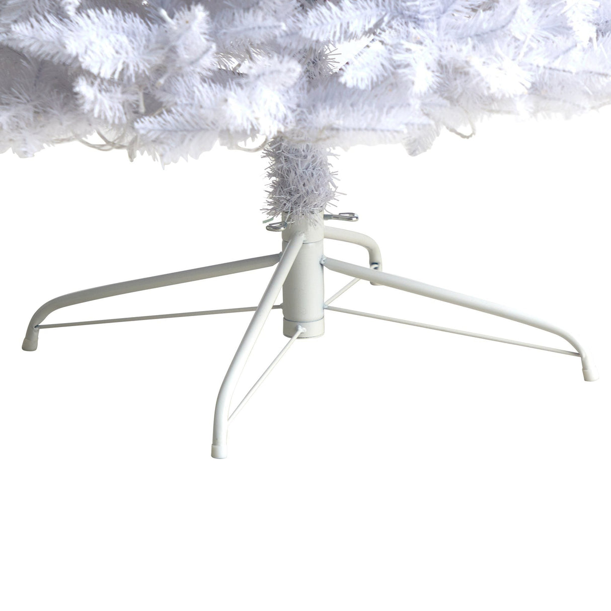 9’ Slim White Artificial Christmas Tree with 600 Warm White LED Lights and 1860 Bendable Branches-Parc Decor