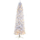 9’ Slim White Artificial Christmas Tree with 600 Warm White LED Lights and 1860 Bendable Branches-Parc Decor