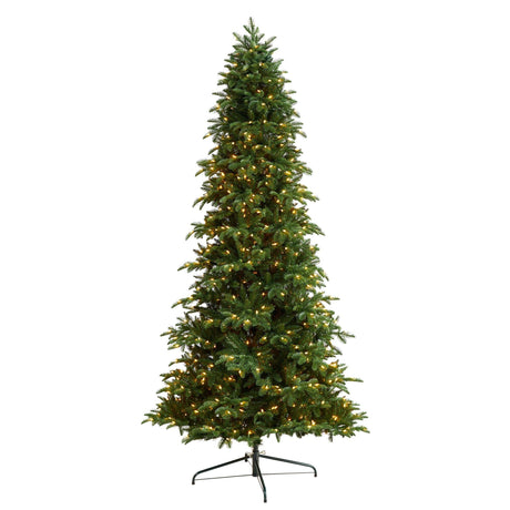 9’ South Carolina Fir Artificial Christmas Tree with 750 Clear LED Lights and 3334 Bendable Branches-Parc Decor