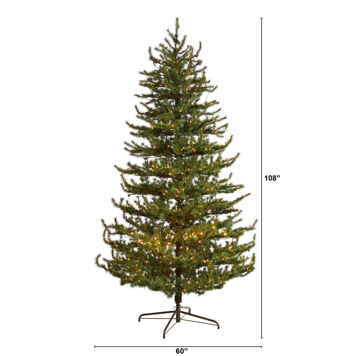 9’ Vancouver Mountain Pine Artificial Christmas Tree with 750 Clear Lights and 2583 Bendable Branches-Parc Decor