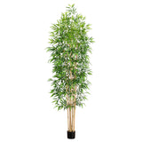 9’ Artificial Bamboo Tree with Real Bamboo Trunks-Tree-Parc Decor