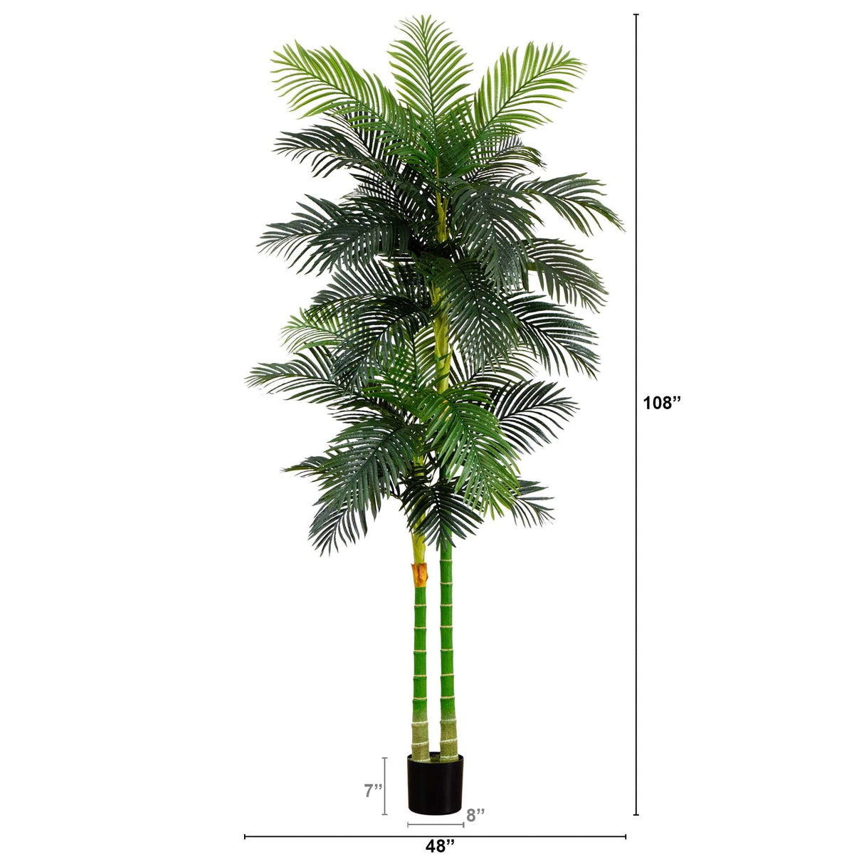9’ Artificial Double Golden Cane Palm Tree-Tree-Parc Decor