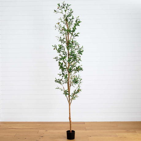9' Artificial Olive Tree with Natural Trunk-Tree-Parc Decor