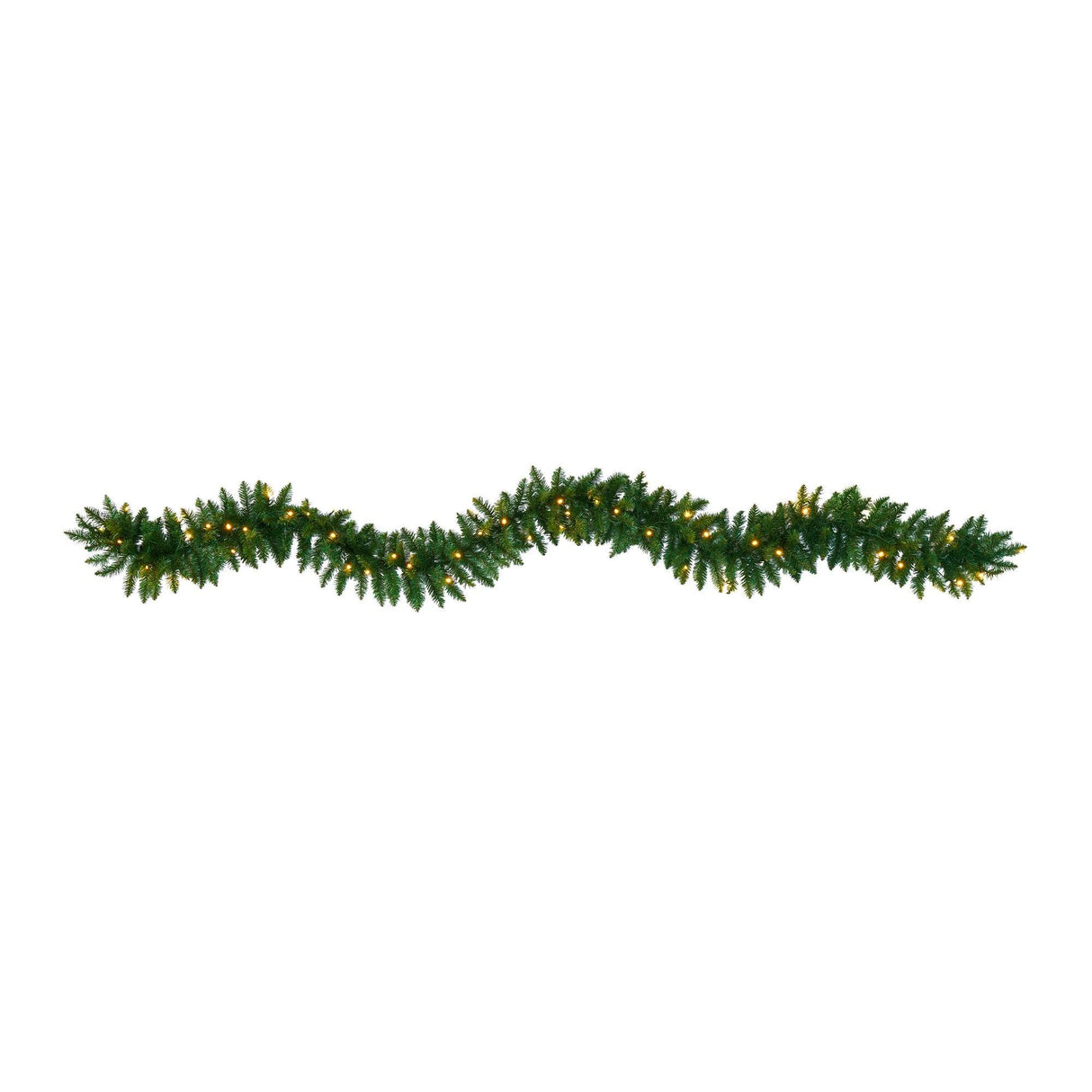 9’ Christmas Pine Artificial Garland with 50 Warm White LEDs Lights-Garland-Parc Decor