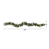9’ Ornament and Pinecone Artificial Christmas Garland with 50 Clear LED Lights-Garland-Parc Decor