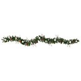 9’ Ornament and Pinecone Artificial Christmas Garland with 50 Clear LED Lights-Garland-Parc Decor