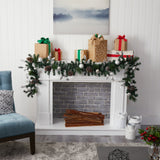 9’ Ornament and Pinecone Artificial Christmas Garland with 50 Clear LED Lights-Garland-Parc Decor