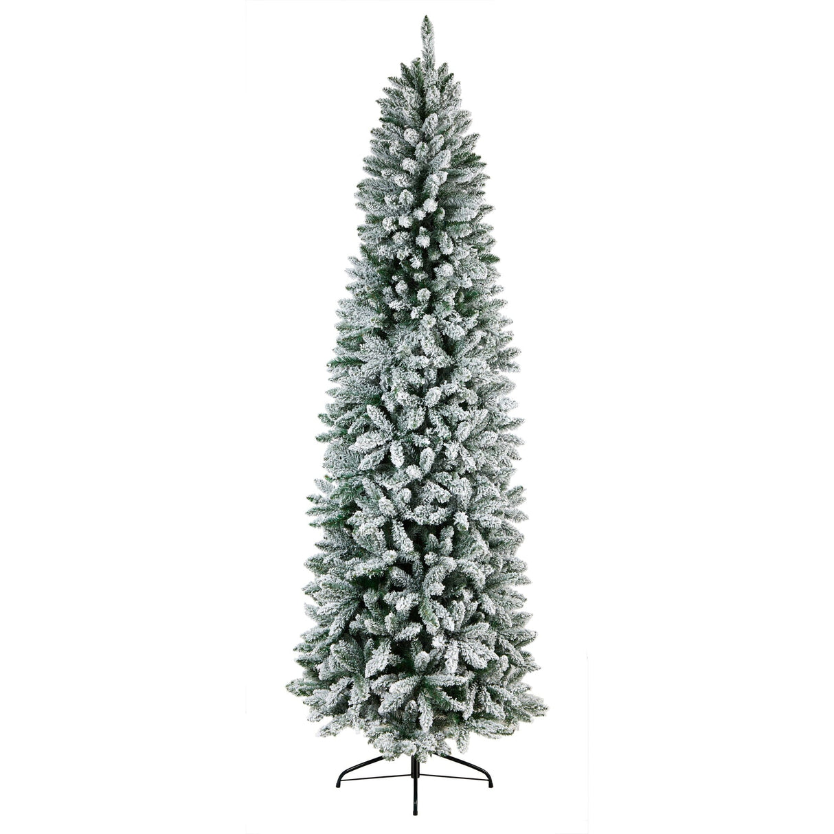9’ Slim Flocked Montreal Fir Artificial Christmas Tree with 1860 Bendable Branches-Christmas Tree-Parc Decor