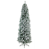 9’ Slim Flocked Montreal Fir Artificial Christmas Tree with 1860 Bendable Branches-Christmas Tree-Parc Decor
