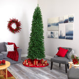 9’ Slim Green Mountain Pine Artificial Christmas Tree with 1860 Bendable Branches-Christmas Tree-Parc Decor