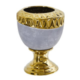 9.25” Regal Stone Urn with Gold Accents-Parc Decor