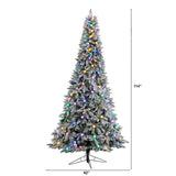 9.5' Flocked British Columbia Mountain Fir Artificial Christmas Tree-Parc Decor