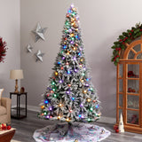 9.5' Flocked British Columbia Mountain Fir Artificial Christmas Tree-Parc Decor
