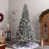 9.5' Flocked British Columbia Mountain Fir Artificial Christmas Tree-Parc Decor