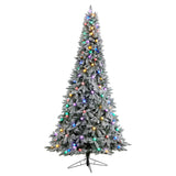 9.5' Flocked British Columbia Mountain Fir Artificial Christmas Tree-Parc Decor