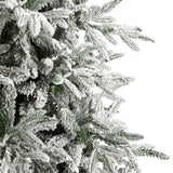 9.5’ Flocked Manchester Spruce Artificial Christmas Tree with 650 Lights and 1733 Bendable Branches-Parc Decor