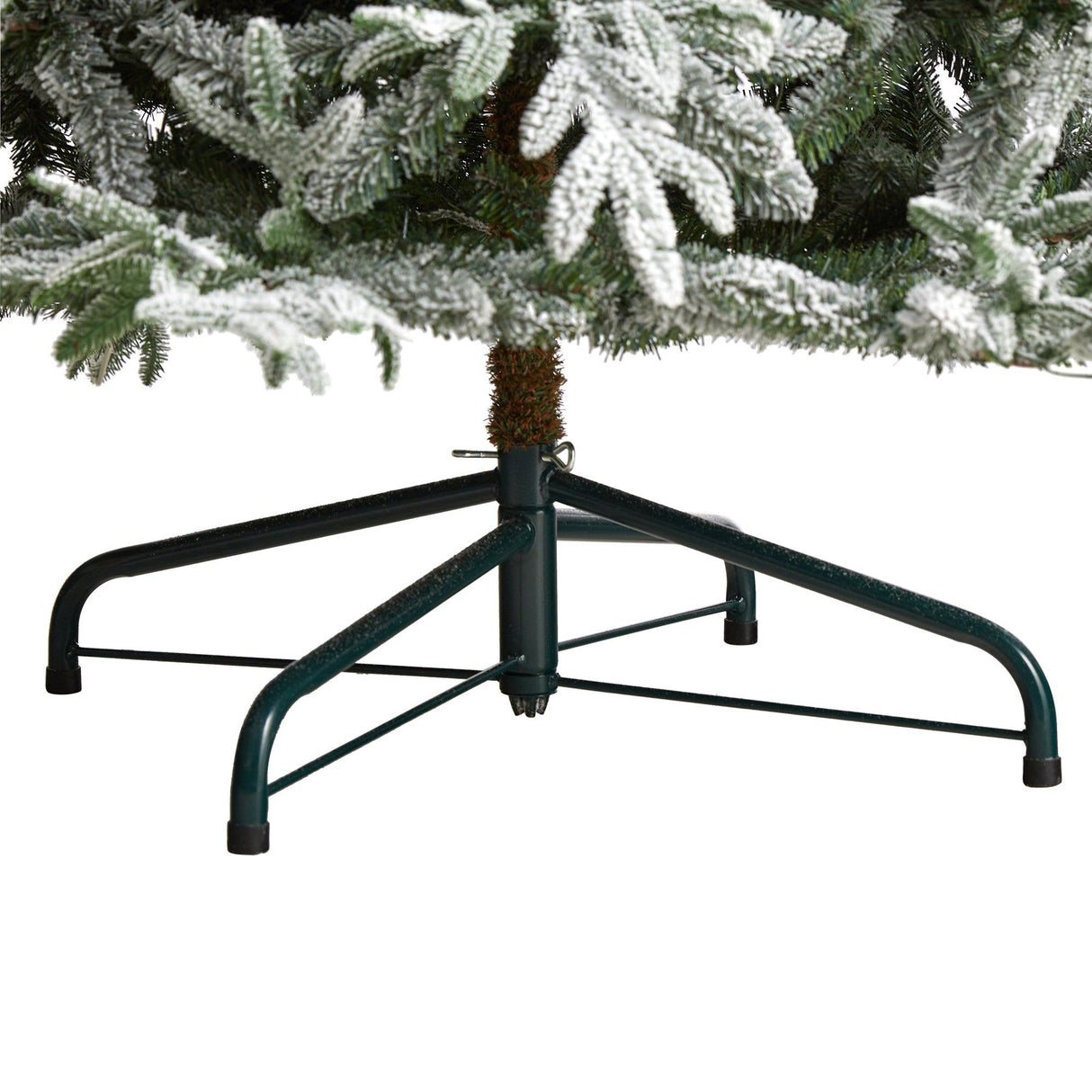 9.5’ Flocked Manchester Spruce Artificial Christmas Tree with 650 Lights and 1733 Bendable Branches-Parc Decor