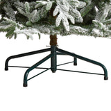 9.5’ Flocked Manchester Spruce Artificial Christmas Tree with 650 Lights and 1733 Bendable Branches-Parc Decor