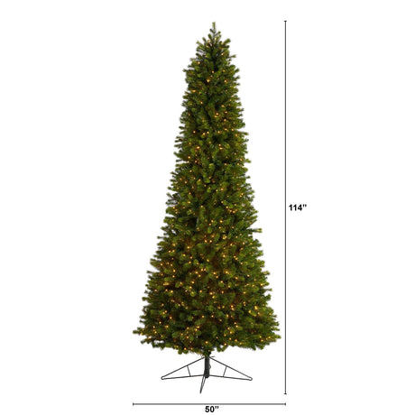 9.5' Slim Colorado Mountain Spruce Artificial Christmas Tree-Parc Decor