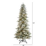 9.5’ Slim Flocked Nova Scotia Spruce Artificial Christmas Tree-Parc Decor