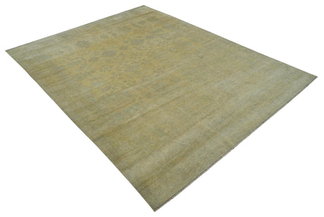 9x12 Antique Oriental Oushak Beige Hand knotted Wool Area Rug