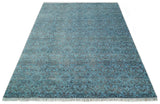 9x12 Fine Hand Knotted Blue and Brown Traditional Persian Wool and Silk Area Rug