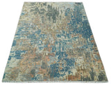 9x12 Fine Hand Knotted Brown Multicolor Modern Abstract Wool Area Rug