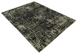 9x12 Hand Knotted Beige and Brown Modern Abstract Contemporary Recycled Silk Area Rug