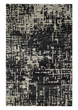 9x12 Hand Knotted Beige and Brown Modern Abstract Contemporary Recycled Silk Area Rug