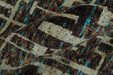 9x12 Hand Knotted Beige and Brown Modern Abstract Contemporary Recycled Silk Area Rug