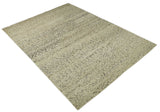 9x12 Hand Knotted Beige and Brown Modern Contemporary Southwestern Trellis Recycled Silk Area Rug