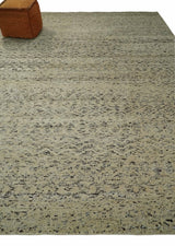 9x12 Hand Knotted Beige and Brown Modern Contemporary Southwestern Trellis Recycled Silk Area Rug