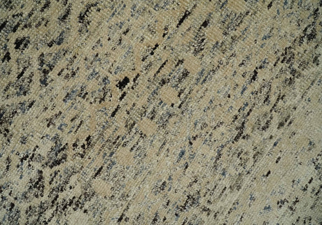 9x12 Hand Knotted Beige and Brown Modern Contemporary Southwestern Trellis Recycled Silk Area Rug