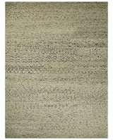 9x12 Hand Knotted Beige and Brown Modern Contemporary Southwestern Trellis Recycled Silk Area Rug