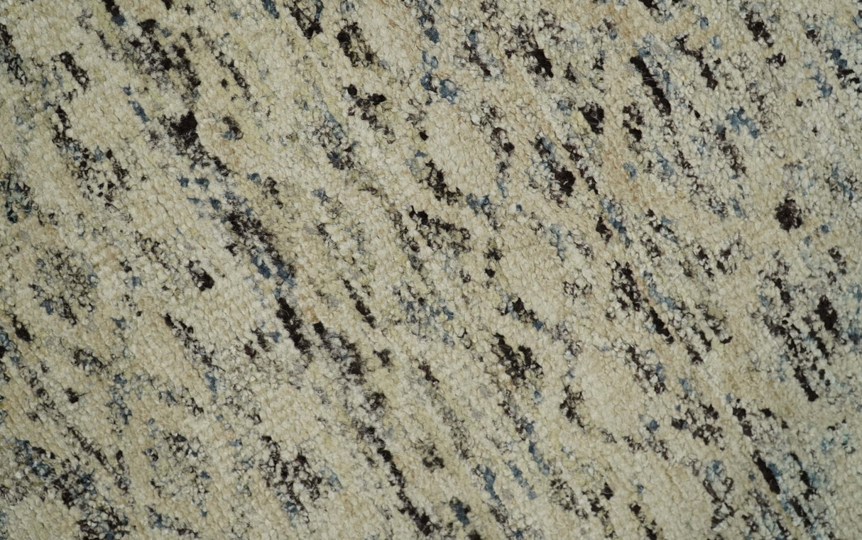 9x12 Hand Knotted Beige and Brown Modern Contemporary Southwestern Tribal Trellis Recycled Silk Area Rug