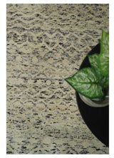 9x12 Hand Knotted Beige and Brown Modern Contemporary Southwestern Tribal Trellis Recycled Silk Area Rug