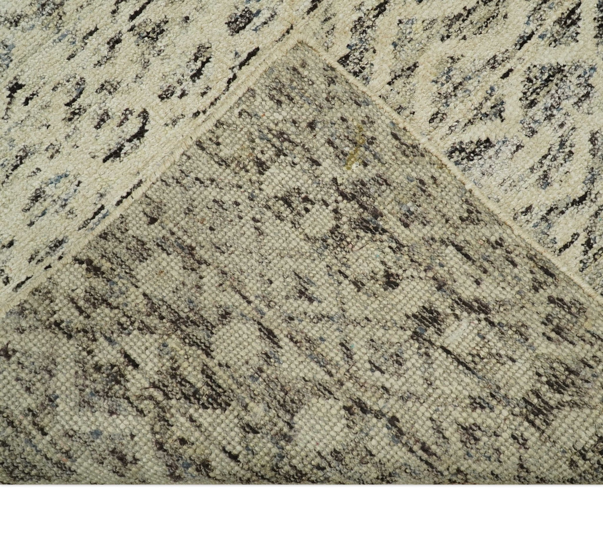 9x12 Hand Knotted Beige and Brown Modern Contemporary Southwestern Tribal Trellis Recycled Silk Area Rug