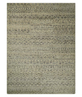 9x12 Hand Knotted Beige and Brown Modern Contemporary Southwestern Tribal Trellis Recycled Silk Area Rug