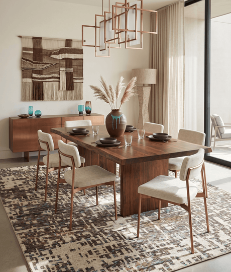 9x12 Hand Knotted Ivory and Brown Modern Abstract Contemporary Recycled Silk Area Rug